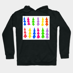 Mid Century Rainbow Christmas Trees Hoodie